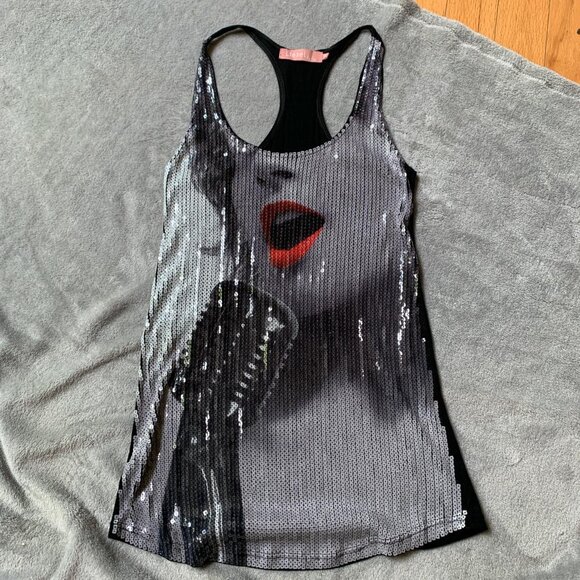 Cyber Y2K Sequined Leisel French Mini Dress - Picture 4 of 8